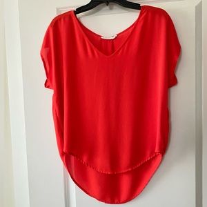Lush Red V Neck Dolman Sleeve Blouse - size small